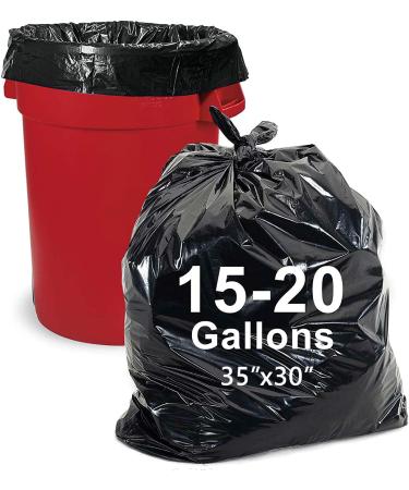 20 Gallon Trash Bags,AYOTEE 25 Count Bulk (35"x30") Large Short Garbage Bags, Black Trash Bags Industrial Quality Black Garbage Bags for Paper, Plastic, Cans, Bottles, Newspaper, Lawn 25 Count (Pack of 1) 25 count 35x30 inch