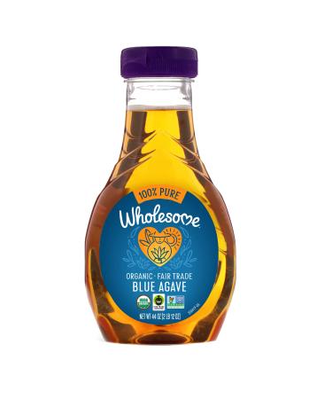 Wholesome Sweeteners Organic Blue Agave Nectar Natural Low Glycemic Sweetener Non GMO Fair Trade  Gluten Free 44 Ounce (Pack of 2) Organic Blue Agave Syrup 44 Ounce (Pack of 2)