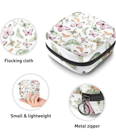 Portable Butterfly Print Sanitary Napkin Storage Bag - Period Kit Pouch for Menstrual Cup, Nursing Pads, Tampons - Color 14 - Buy Online on GoSupps.com