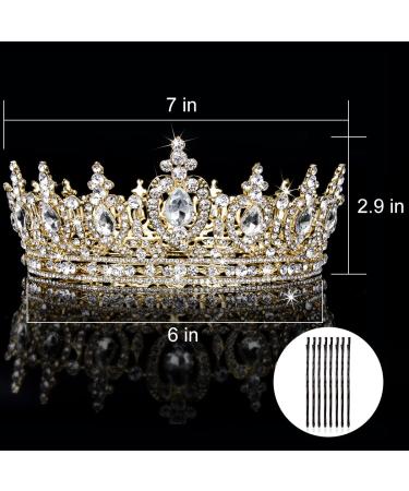 ATODEN Gold Crystal Crown Tiara for Women - Wedding, Birthday, Prom, Bridal Hair Accessories - Buy Online on GoSupps.com