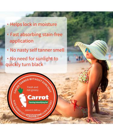 DEFC 123 pieces carrot tanning gel 100 ml selftanning oil tanning accelerator with selftanner premium tanning cream for the sun cares for the skin 3 pieces 3 pieces - Buy Online on GoSupps.com