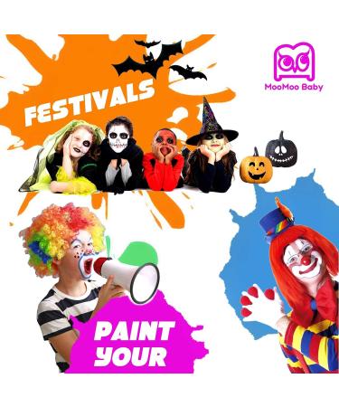 MooMoo Baby Face Paint Professional Body Painting Kit for Kids Water Based Body Paints Non Toxic Makeup Palette for Halloween (19 Color) - Buy Online on GoSupps.com