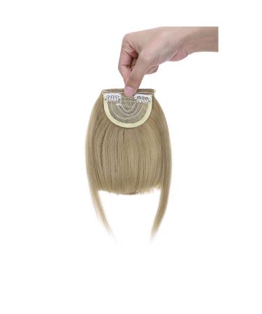 Fashion Clip In Bangs Hair Extensions Front Full Neat Bangs Fringe 2 Clips One Piece Thick Straight Hairpiece Accessories Hairpiece For Women Ash Blonde