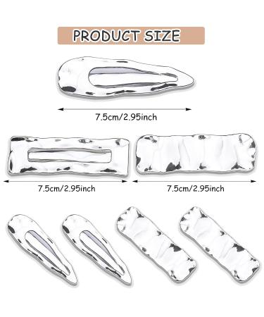 6-Piece Silver Metal Hair Clips Set - Non-Slip Alligator Barrettes for Women and Girls - Buy Online on GoSupps.com