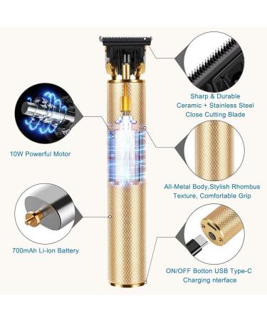 Frascio Zero Gapped Cordless Hair Trimmer Professional Haircut Kit for Men - USB Rechargeable (Gold) - Buy Online on GoSupps.com