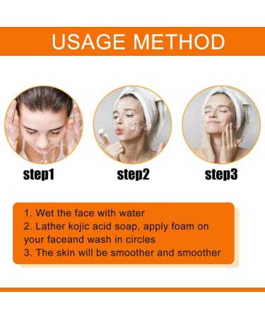 Kojic Acid Soap - Soap Bar for Face and Body - Moisturizing Turmeric Soap for Acne Blackheads Remover - Soap Bar for Deep Cleansing - with a Mesh Soap Pouch - Buy Online on GoSupps.com