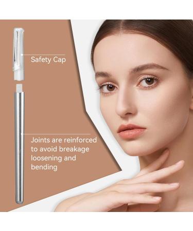 Buy Dermaplaning Razor for Face - Professional Tool with 4 Blades for Hair Removal & Exfoliation | Silver Facial Shaver & Eyebrow Shaper for Women - Buy Online on GoSupps.com