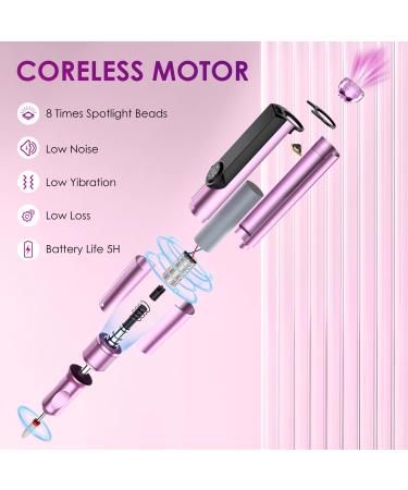 ANBEISTEE Cordless Electric Nail Drill 35000 RPM Portable Rechargeable Nail File Set for Acrylic Gel Dip Powder Nails Manicure Pedicure Polishing Mould Tools Rose - Buy Online on GoSupps.com