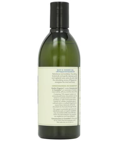 Avalon Organic Botanicals Mint Bath & Shower Gel - 12 oz | Natural Skincare for Refreshing Cleansing - Buy Online on GoSupps.com