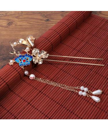 Minkissy Chinese Hair Stick 1 Pair of Retro Flower Hair Chopsticks Hairpin Japanese Chignon Pin Vintage Hair Accessories - Buy Online on GoSupps.com
