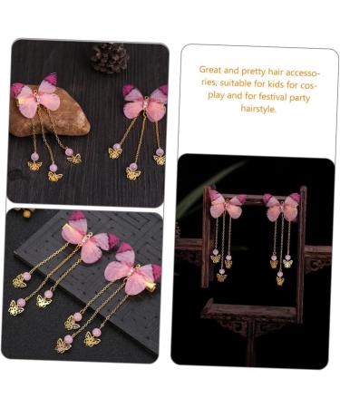FRCOLOR Accessories Pairs hanfu butterfly headdress kids kimono hair accessories hairpin with tassel metallic hair clips girl hair clips fairy jewelry for girls alloy Costume child Kids - Buy Online on GoSupps.com