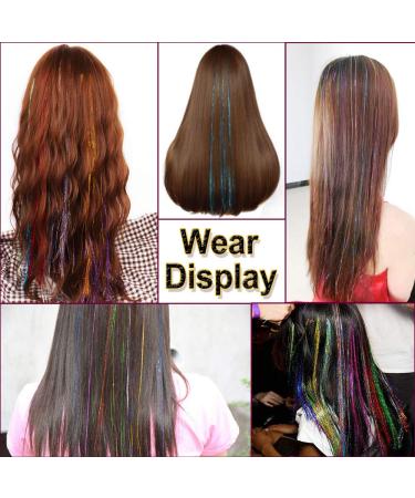 12 Colors Hair Lametta - 1800 Strands Glitter Hair Extensions for Women & Girls - 100cm Tinsel Highlights - Buy Online on GoSupps.com