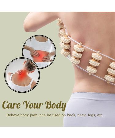 Wumimi Handmade Wood Back Massage Roller Tool - Anti Cellulite Lymphatic Drainage & Wood Therapy for Body Pain Relief - Trigger Point Wooden Roller Massage Rope - Buy Online on GoSupps.com