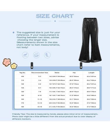 JEATHA Kids Girls Shiny Sequin Dance Pants | Wide Leg Bell-Bottoms for Jazz Hip-Hop Dancing | Black, 6-7 Years - Buy Online on GoSupps.com