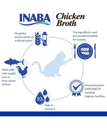INABA Grain-Free Chicken Broth for Cats with Vitamin E - 1.76oz Pouches (Pack of 6) - Buy Online on GoSupps.com