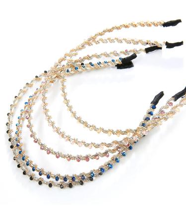 Buy Xiyee 5-Piece Strass Hair Band Set - Crystal Rhinestone & Pearl Hair Accessories | Shiny Slide-Resistant Fashion - Buy Online on GoSupps.com