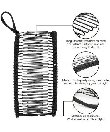 Vintage Banana Hair Clips - 2 Pack Fishtail Hair Accessories for Girls | Durable Ponytail Holders with Large Rounded Edges (Black 30 Tooth Comb) - Buy Online on GoSupps.com