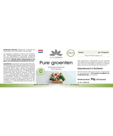 Pure Vegetables - Complex with Carrot Parsley Broccoli Beet Spinach Spirulina and More - 120 Capsules | herba direkt - Quality from German Pharmacies - Buy Online on GoSupps.com