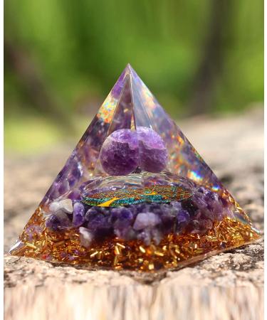 WEIENSC Orgone Pyramid - Healing Crystals Stone Energy Generator for Yoga Reiki Meditation - Tree of Life Amethyst - Buy Online on GoSupps.com