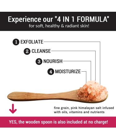 pureSCRUBS Pink Himalayan Salt Body Scrub Set - 16oz Lavender Scrub with Organic Oils & Nutrients - Includes Wooden Spoon, Loofah, and Exfoliating Bar - Buy Online on GoSupps.com