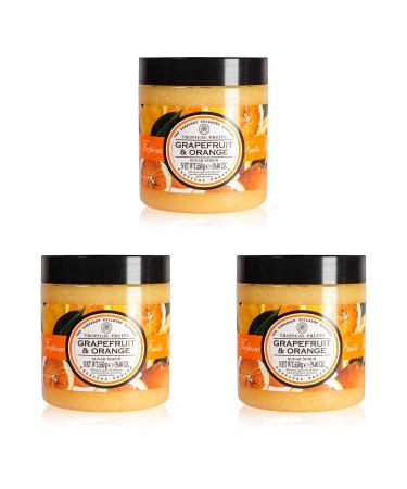 Tropical Fruits Gentle Exfoliating Grapefruit & Orange Body Sugar Scrub 3 x 550g 550 g (3Pack)
