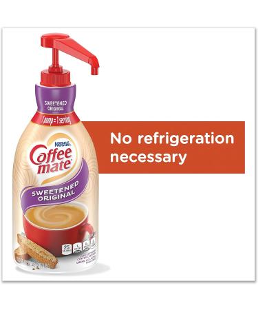 Coffee mate Sweetened Original Liquid Concentrate 1.5 Liter Pump Bottle (Pack of 3) with By The Cup Coffee Scoop - Buy Online on GoSupps.com
