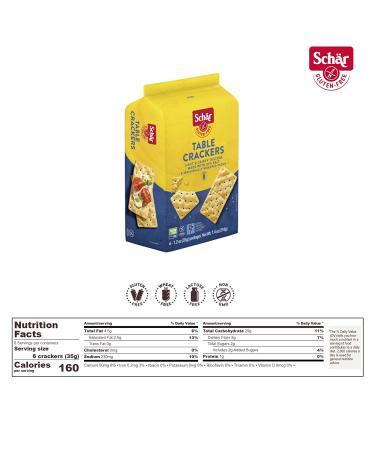 Schar Table Crackers 7.4 oz - Gluten Free, No GMOs, Lactose, Wheat - 6 Pack 7.4 Ounce - Buy Online on GoSupps.com