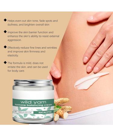 Wild Yam Cream for Hormone Balance Eucalyptus Scented Organic Wild Yam Root Extract 120g Jar Natural Hormone Balancing Cream Soothing and Nourishing for Women - Buy Online on GoSupps.com
