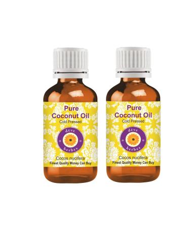 d ve herbes Pure Coconut Oil (Cocos nucifera) Cold Pressed (Pack of two) 100ml X 2 (6.76 oz)