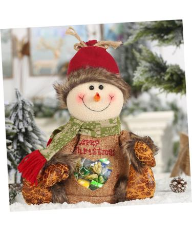 SEWOART Bag Snowman Pocket Candy Heart Shape Linen Pouch Transparent Christmas Favor Party Window - Buy Online on GoSupps.com