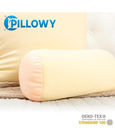 Microbead Bolster Neck Roll Pillow - Gentle Support for Body, Head, Neck, and Shoulders - Prevent Pain and Promote Relaxation - Silky Feel - Lightweight Cylinder Design - 14 x 8 Inches - Off White Cream - Buy Online on GoSupps.com