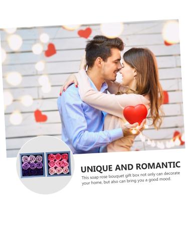 Shop Ipetboom 6 Boxes Gradient Color Soap Flower Bouquet | Romantic Artificial Roses for Mother's Day Gift - Multicolor Rose Petals - Buy Online on GoSupps.com