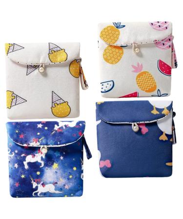 Plafope 4 pieces of aunt towel storage bag bag for the storage of women's brick bags bag for women's bandage storage bag women tie bags small item bags