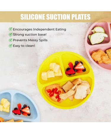 JuaRey Silicone Suction Plate for Babies - Baby & Toddler Suction Plate (3 Pack) - Buy Online on GoSupps.com