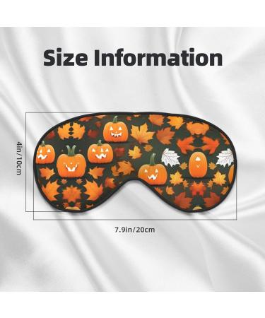 Happy Thanksgiving Pumpkin Print Sleep Mask | Double-Sided Eye Mask for Sound Sleep & Skin Care - Unisex Black - Buy Online on GoSupps.com