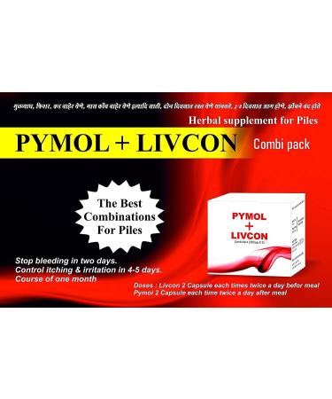 Miyuu Ujwala Ayurvedashram Pymol and Livcon Piles Care Capsule - Natural Relief for Piles - Buy Online on GoSupps.com