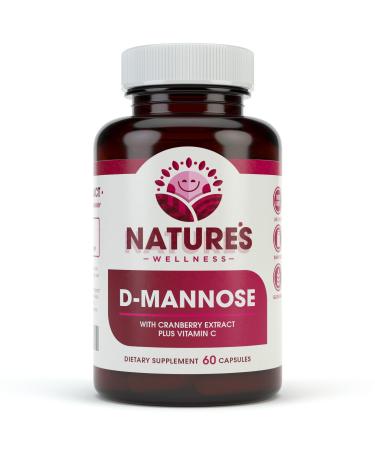 D MANNOSE with Cranberry Extract & Vitamin C - Urinary Tract UT Cleanse & Bladder Health - Protects Against Urinary Tract Infections UTI - Natural Healthy Flush & Detox Impurities | 60 Veg Capsule