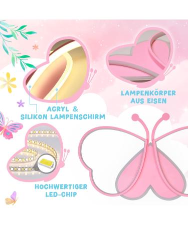 Luolong Butterfly LED Ceiling Lamp for Kids - Dimmable Acrylic Light for Girls' Bedrooms - 72cm Creative Design - Buy Online on GoSupps.com