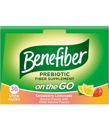 Benefiber Fiber Supplement, Strawberry Lemonade, On The Go Stick Packs, 36 Count 6.48 Ounce (Pack of 1) - Buy Online on GoSupps.com