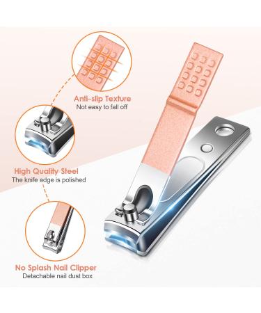 Stainless Steel Manicure Pedicure Set with Nail Clippers and Grooming Tools in Rose Gold Case - Portable Travel Kit - Buy Online on GoSupps.com