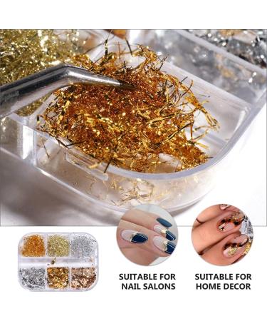 3 Boxes Nail Art Fragments Nail Painting Handicraft Nail Decor Gold Sequins Iaff Sticker Nail Art Foil Glitter Nails Decoration Stickers for Nails Manicure Metal Gold Leaf - Buy Online on GoSupps.com