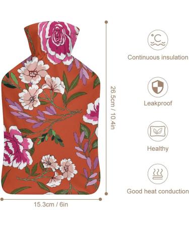 Buy Vintage Flowers Hot Water Bottle with Plush Cover - Hand Warmer for Adults & Children | 26.5x15.3cm - International Shipping Available - Buy Online on GoSupps.com