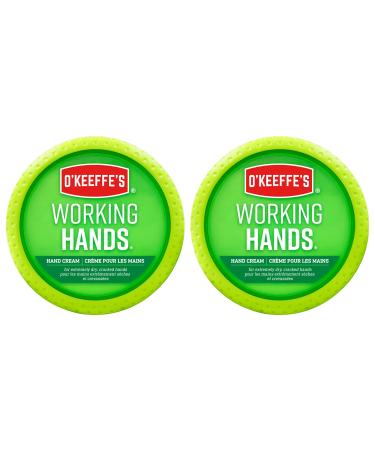 O'Keeffe's Working Hands Hand Cream Extremely Dry Cracked Hands Relieves and Repairs Boosts Moisture Levels Two 3.4oz/96g Jars (Pack of 2) 108496 White