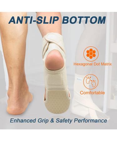 Upgraded Drop Foot Brace for Walking - Adjustable AFO with Dual Forefoot Support Plates for Men & Women | Ideal for TBI ALS MS Bone Fracture (Beige Left S/M - Buy Online on GoSupps.com