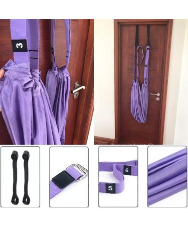 Yogagurt Stretch Band Premium Polyester Cotton Yoga Belt for Inversion Stretching Flexibility Training & Pilates Purple 1 Piece - Buy Online on GoSupps.com