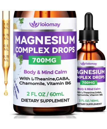 Magnesium Glycinate Liquid Drops for Women & Men Triple Calm Magnesium Complex Supplement with L-Threonate Malate L-Theanine for Kids Adults Calm Sleep & Mood Sugar-Free Natural Flavor 2 fl oz