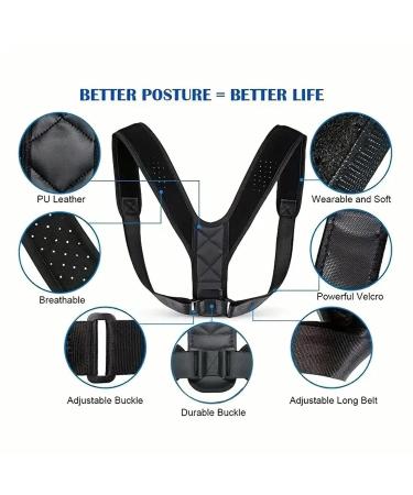 JXZXC Posture Corrector Clavicle Spine Back Belt Adjustable Unisex Upper Back Shoulder Lumbar Posture Correction M for 40-80KG - Buy Online on GoSupps.com