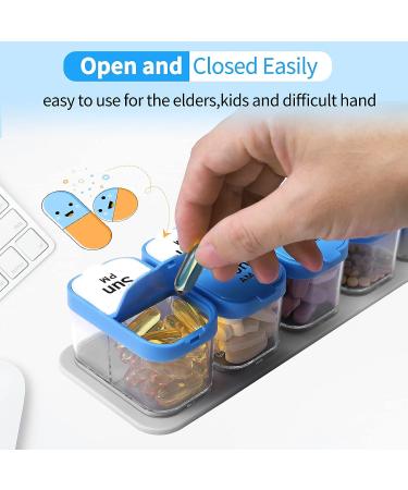 XL Weekly Pill Organizer 2x a Day | 7 Day AM PM Pill Box | Jumbo Medicine Case Blue - Buy Online on GoSupps.com