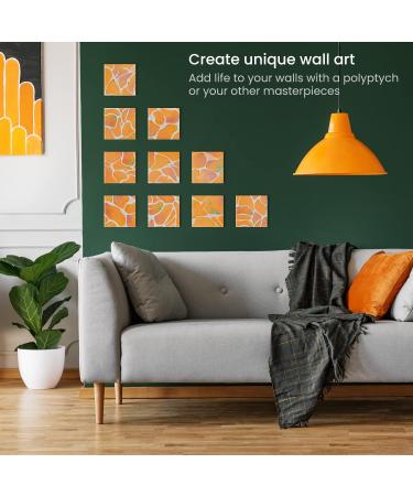 Arteza 6x6 Inch White Stretched Canvas Pack - 12 Canvases, 100% Cotton, Gesso-Primed - Ideal for Acrylic Pouring and Oil Painting - Buy Online on GoSupps.com