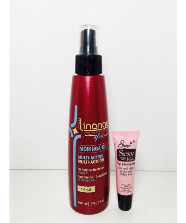 Linange Spa Leave in Hair Spray Multi-action with Moringa and Macadamia Oils (200ml) Hydrating Revitalizing Hair Care Product Hair Spray for Men and Women Great for Dry Frizzy Dull Hair